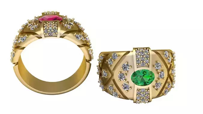 AMERICAN STYLE RING PPENDANT 3D PRINTABLE MODEL 