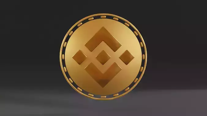 Golden Binance Crypto Currency Symbol 