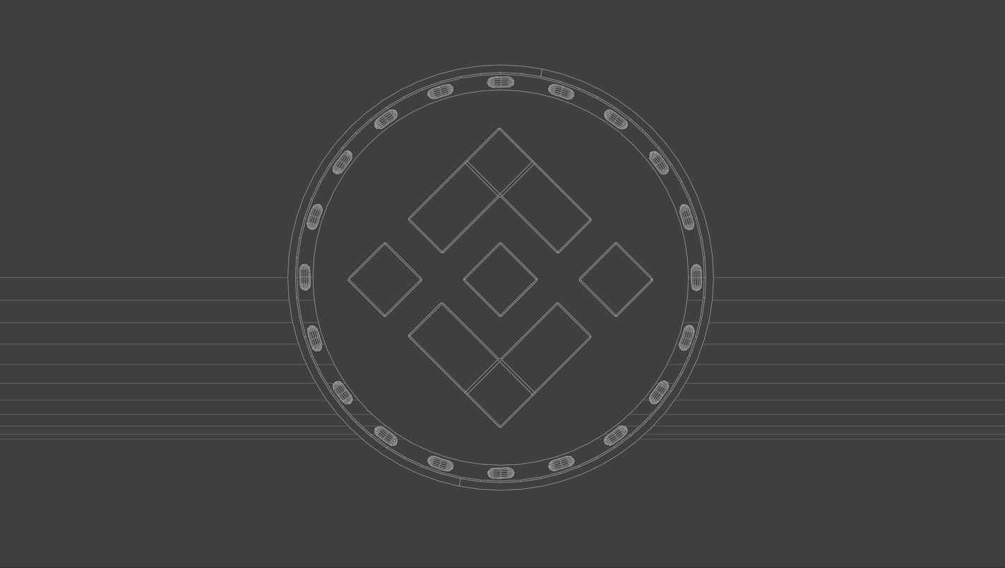 Golden Binance Crypto Currency Symbol Low-poly 3D model_1