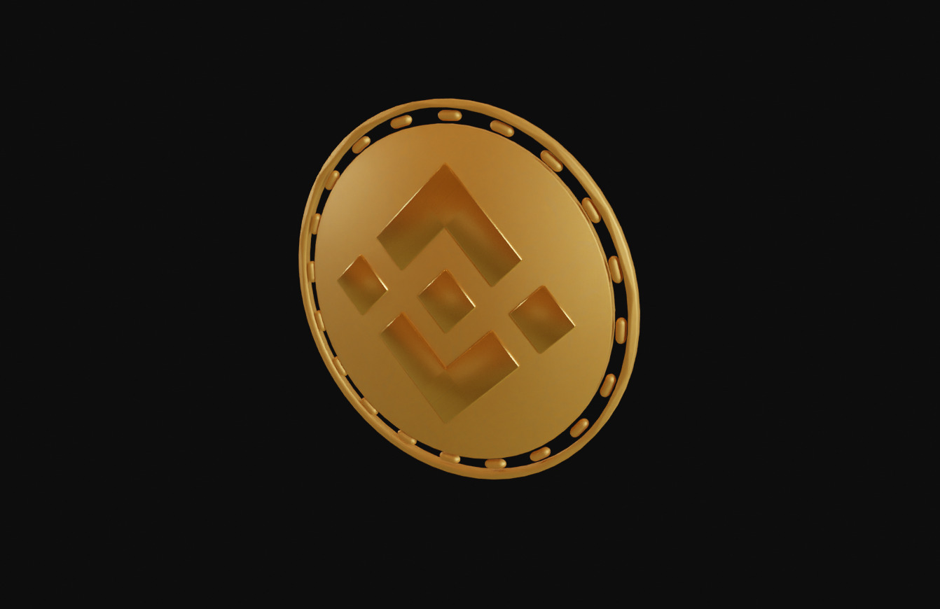 Golden Binance Crypto Currency Symbol Low-poly 3D model_2