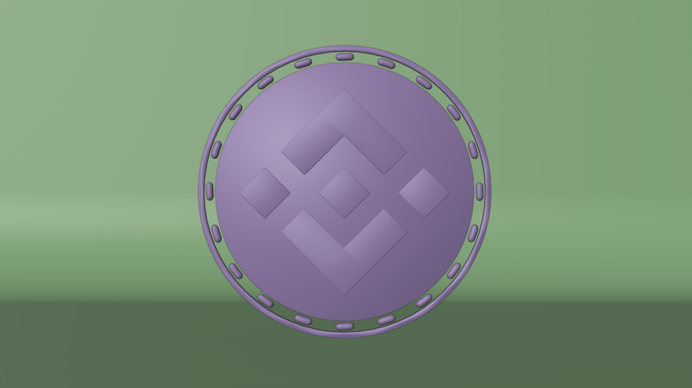 Golden Binance Crypto Currency Symbol Low-poly 3D model_3