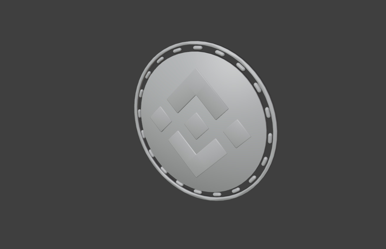 Golden Binance Crypto Currency Symbol Low-poly 3D model_4