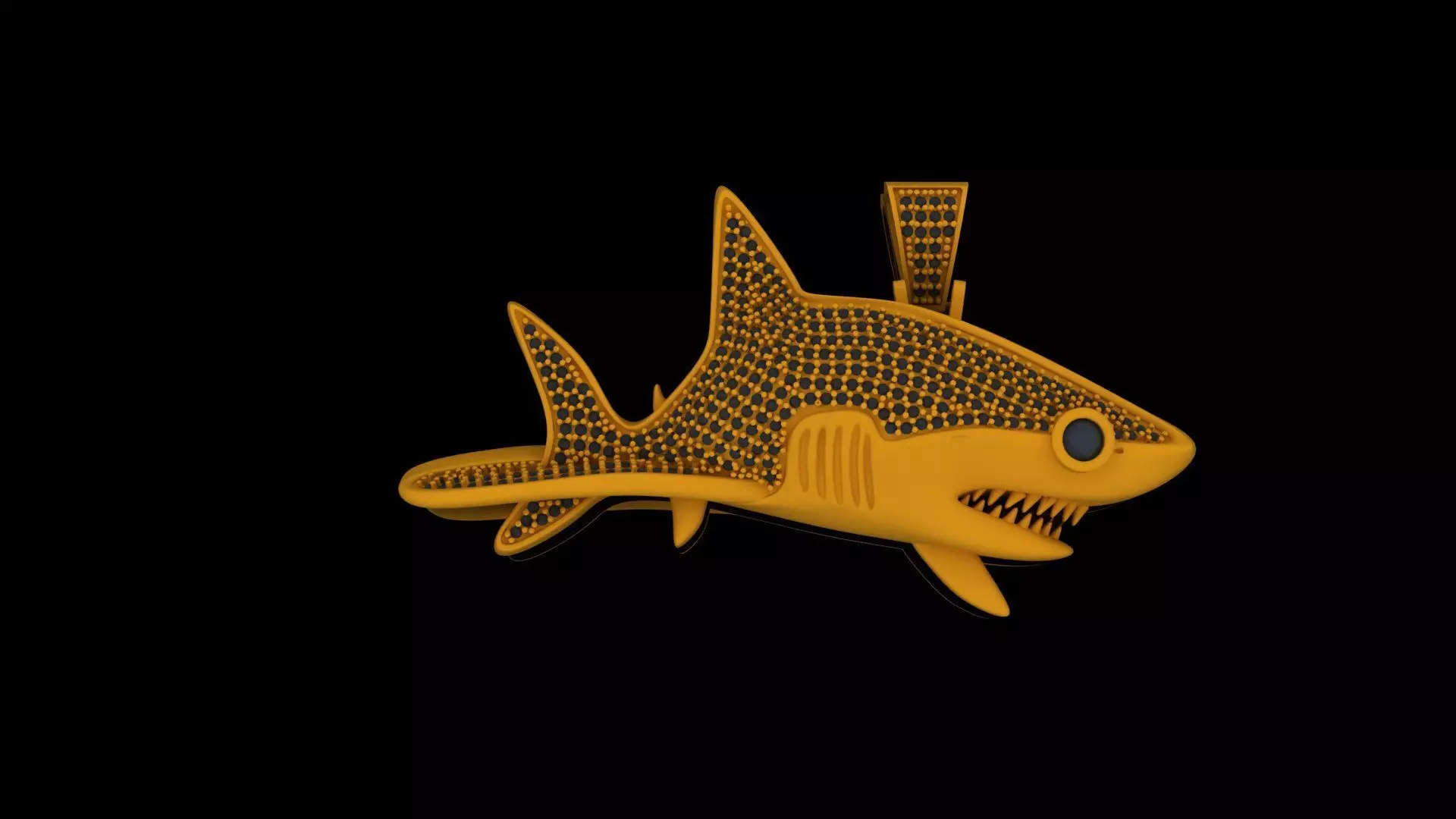 Fierce Elegance Diamond Shark Locket 3D print model