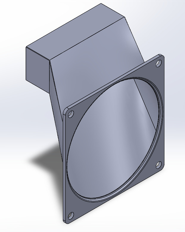 Tesla duct for 80x80xXX fan 3D print model_3