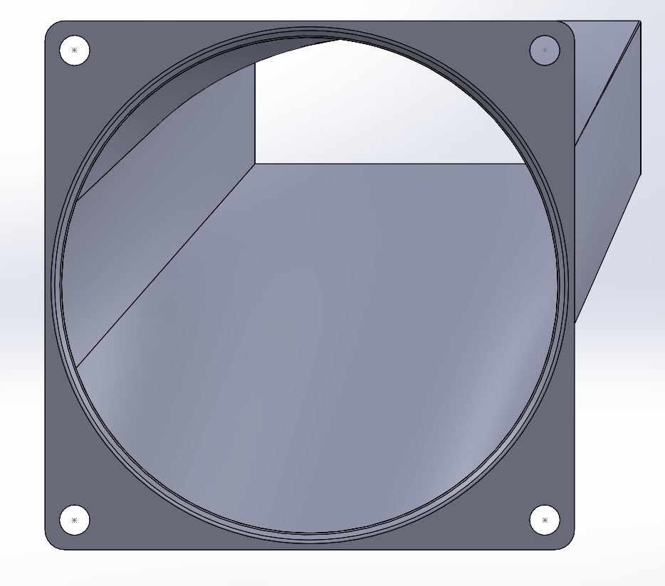 Tesla duct for 80x80xXX fan 3D print model_4