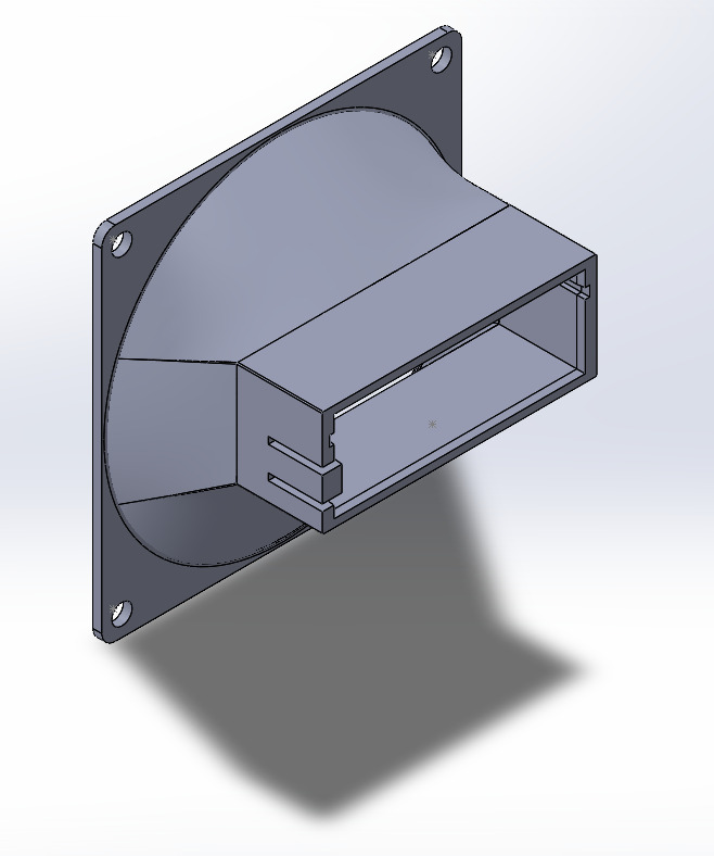 Tesla duct for 80x80xXX fan 3D print model_2