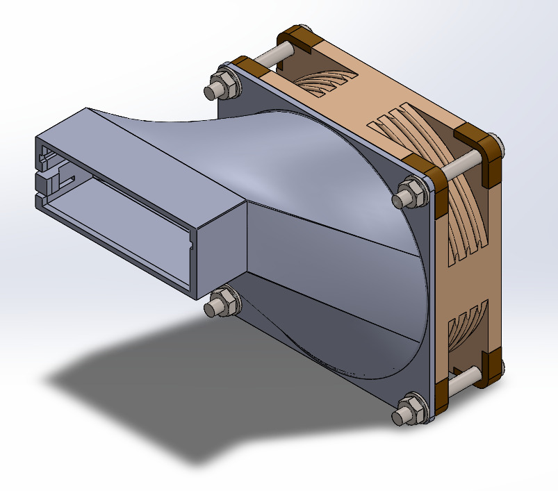Tesla duct for 80x80xXX fan 3D print model_0