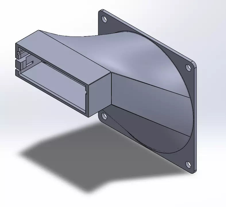 Tesla duct for 80x80xXX fan 3D print model_1