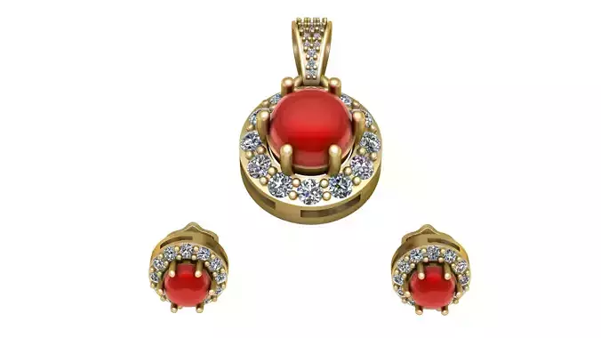 RED CARNELIAN LOCKET SET 3D PRINTABLE MNODEL 