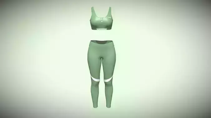 Girls Bralette With Leggings V2 In Low Poly