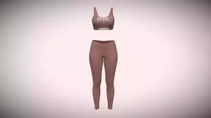Girls Bralette with Leggings V3 In Low Poly