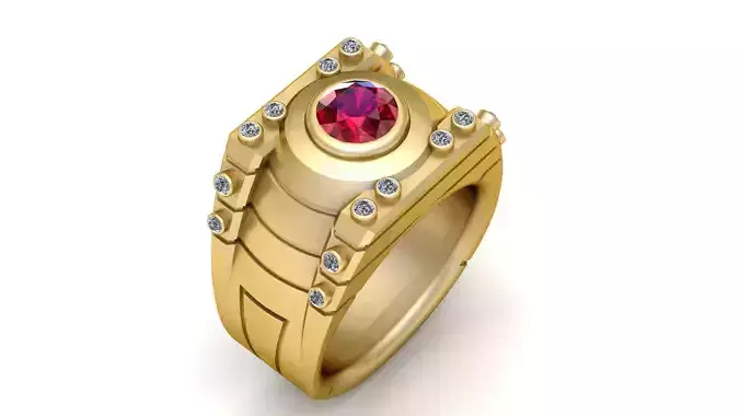 RUBY DIAMOND RING 3D PRINTABLE MODEL 