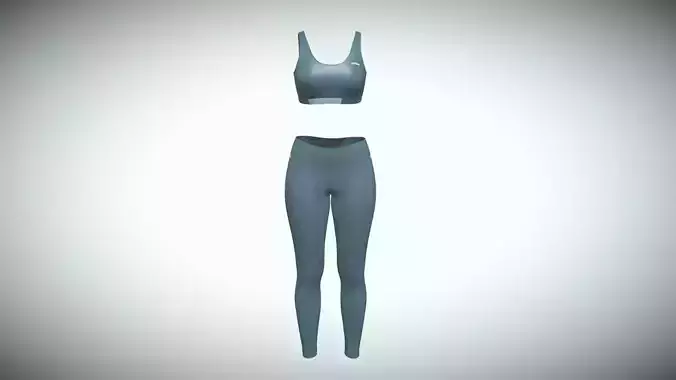 Girls Bralette with Leggings In Low Poly