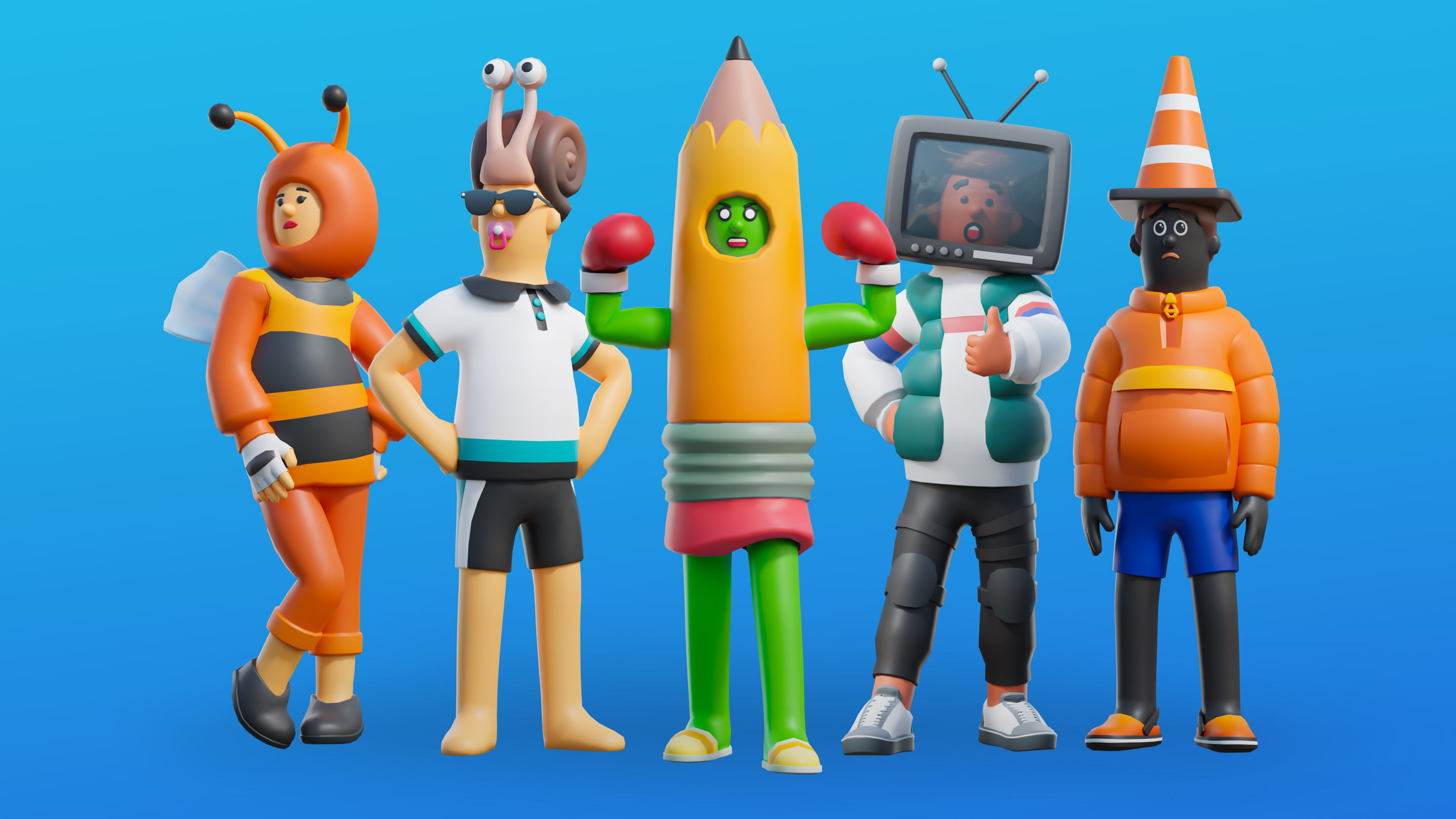 Creative Characters Low-poly 3D model_13