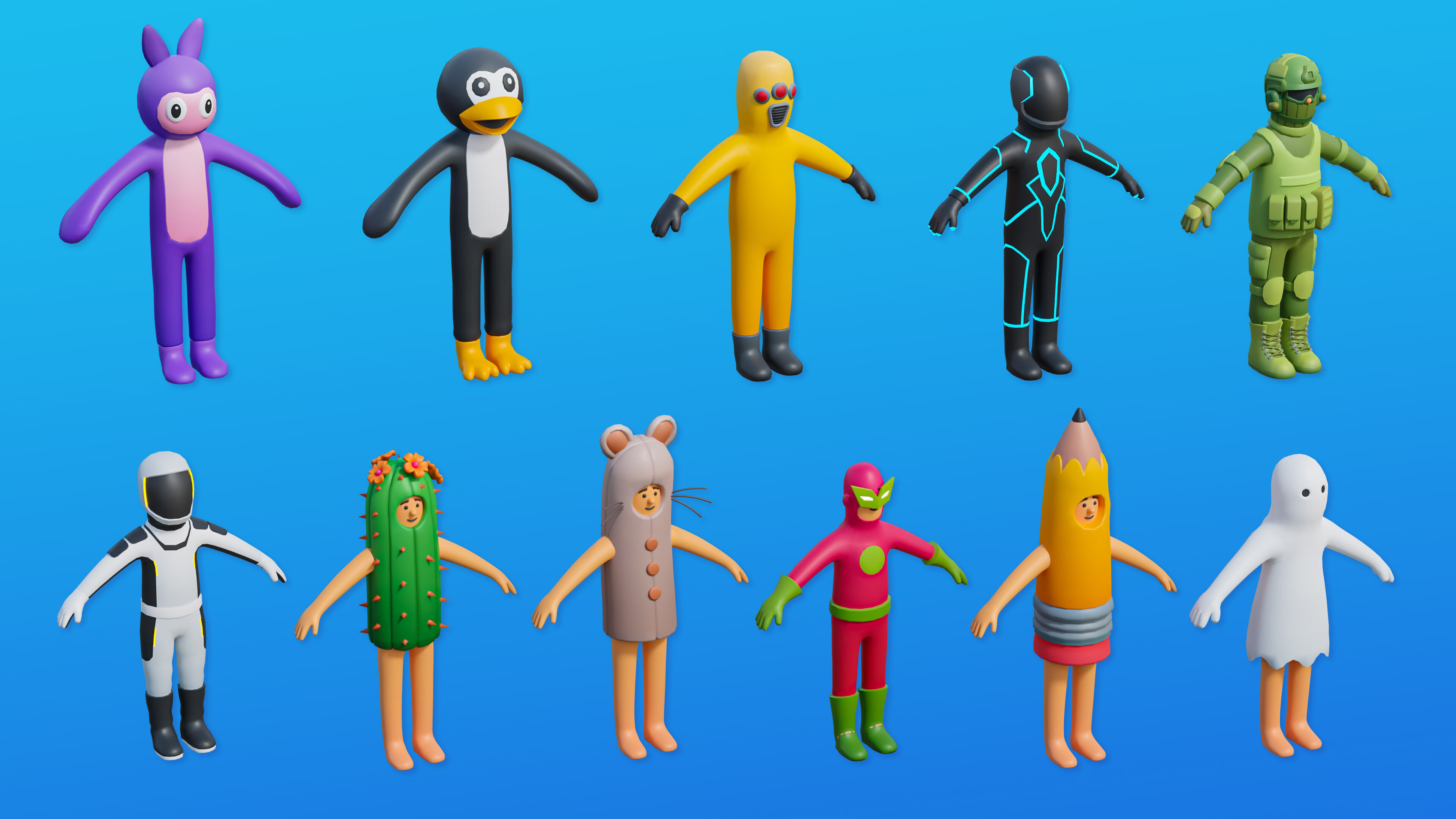 Creative Characters Low-poly 3D model_16