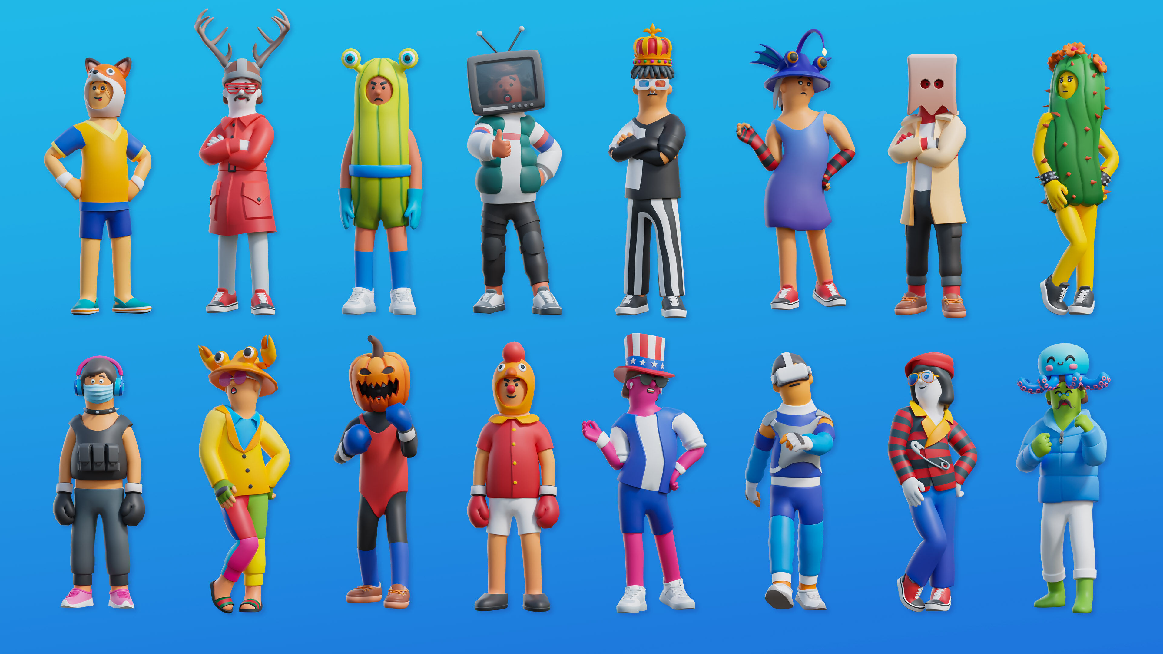 Creative Characters Low-poly 3D model_8