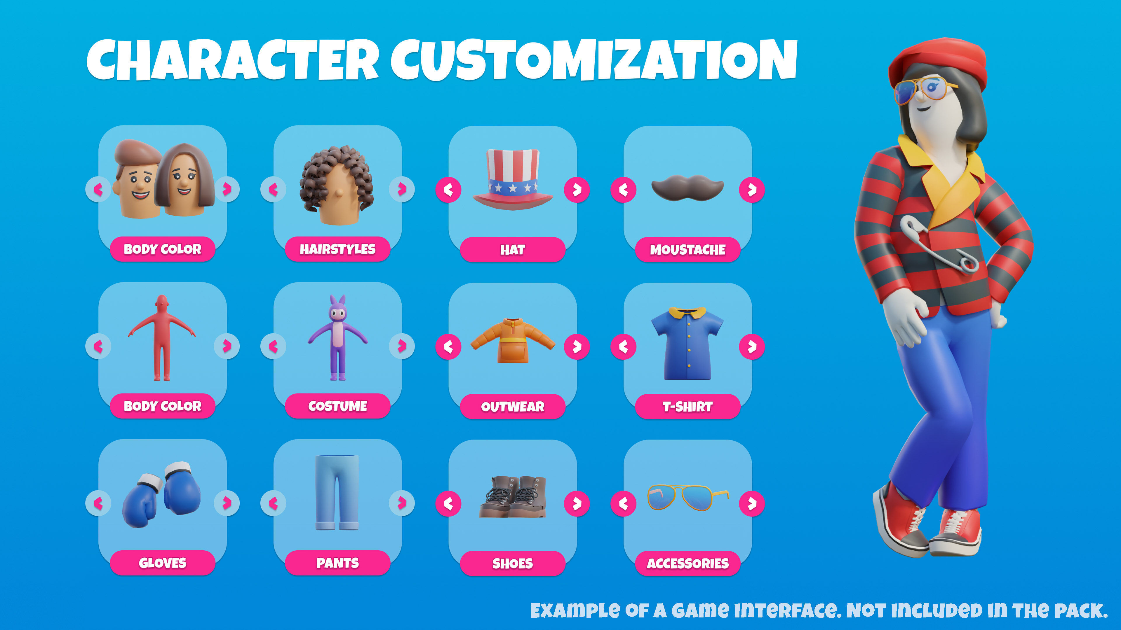 Creative Characters Low-poly 3D model_4