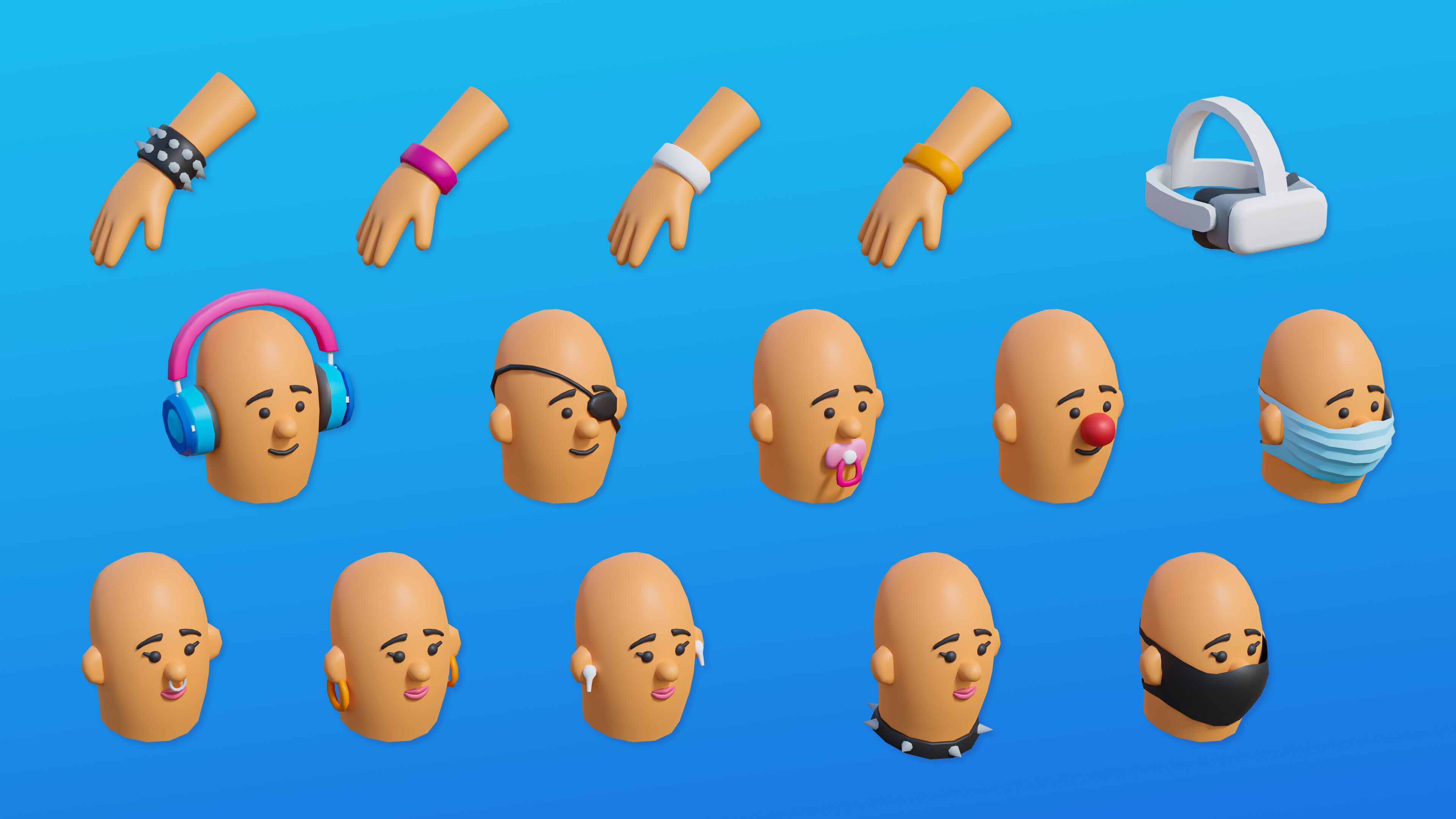 Creative Characters Low-poly 3D model_30