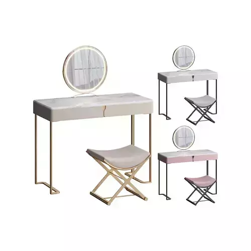  Ensemble de coiffeuse 39-37 bois massif minimaliste