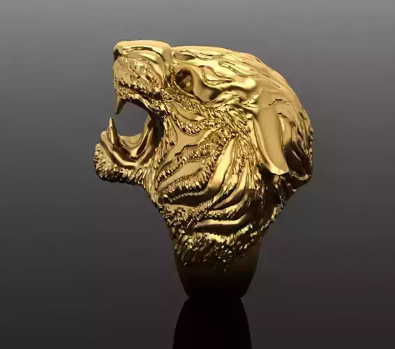 Lion Head Ring  3D print model