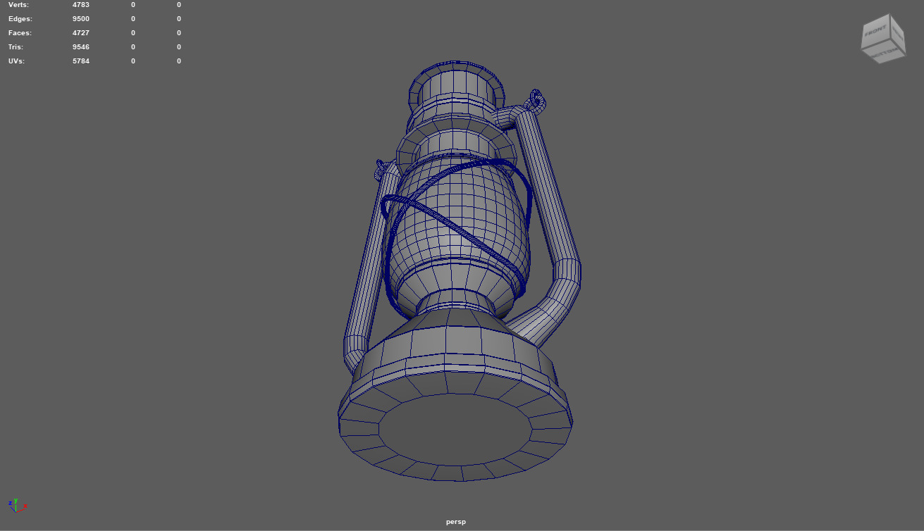 Old Lamp 01 Low-poly 3D model_8