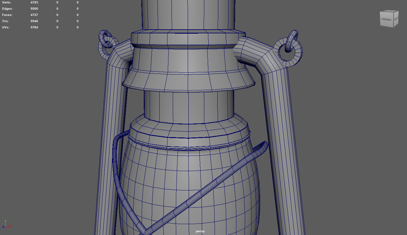 Old Lamp 01 Low-poly 3D model_11