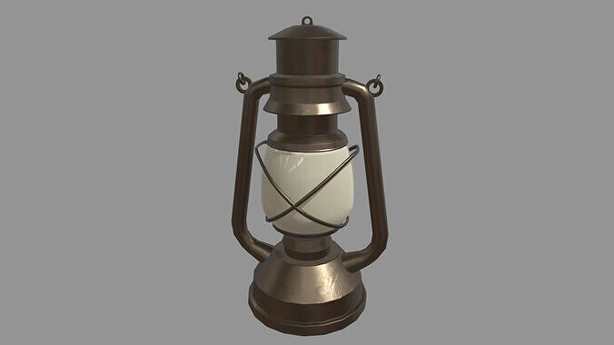 Old Lamp 01 Low-poly 3D model