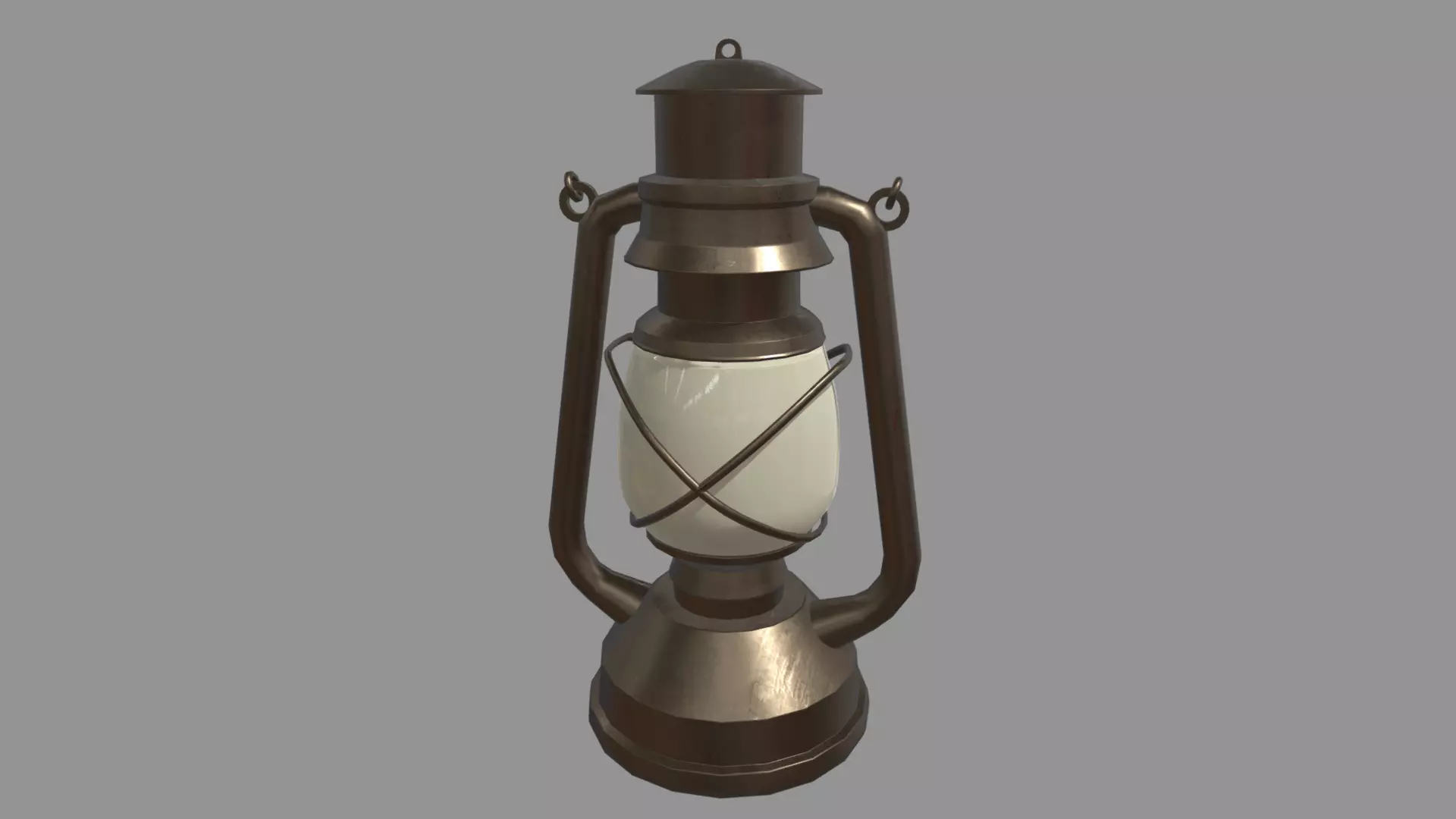Old Lamp 01 Low-poly 3D model_0