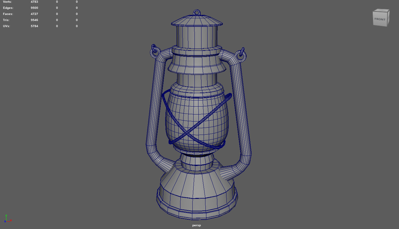 Old Lamp 01 Low-poly 3D model_7