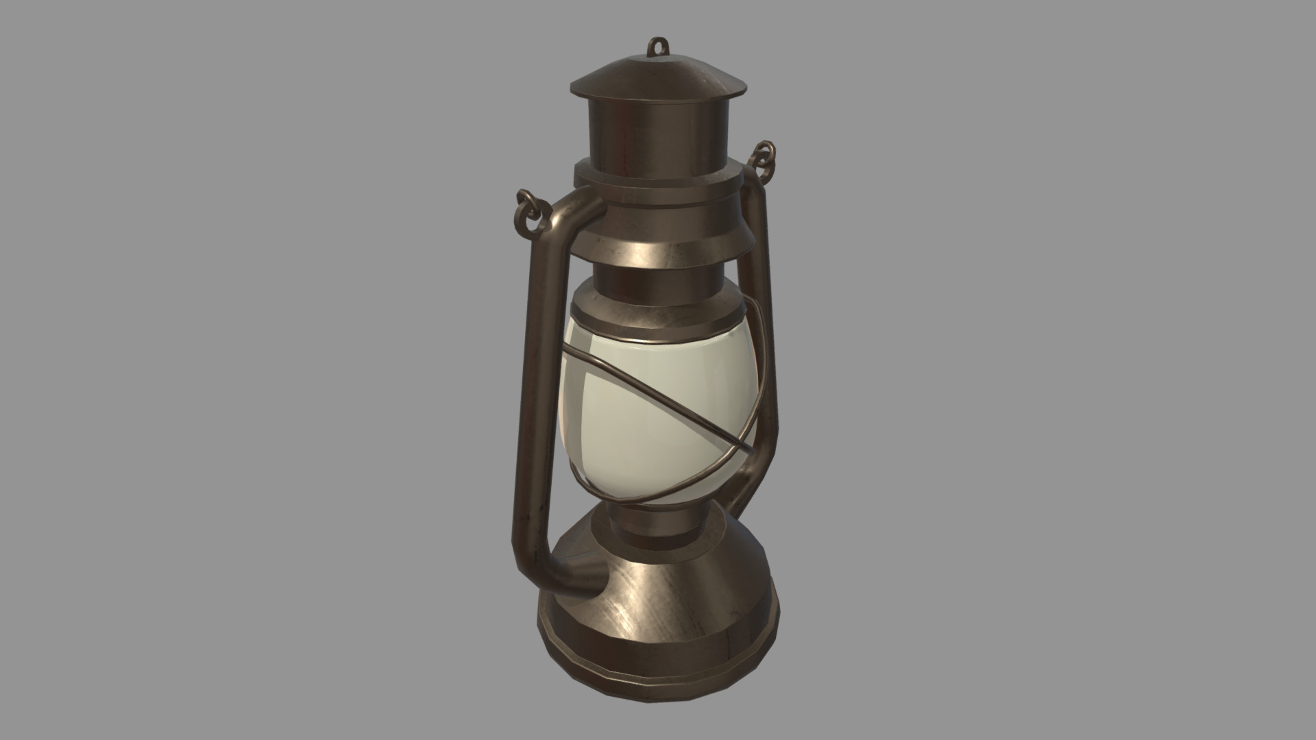 Old Lamp 01 Low-poly 3D model_1