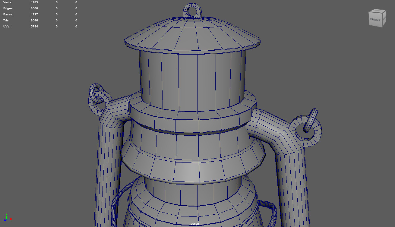 Old Lamp 01 Low-poly 3D model_10