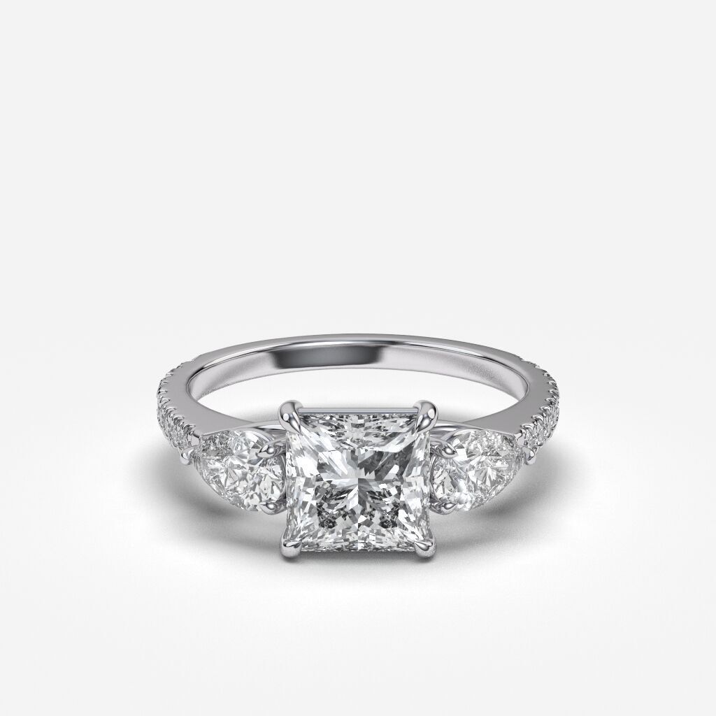 Three Stone diamond Ring 3D print model_1