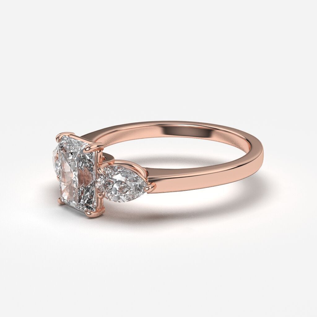 Three Stone diamond Ring 3D print model_6