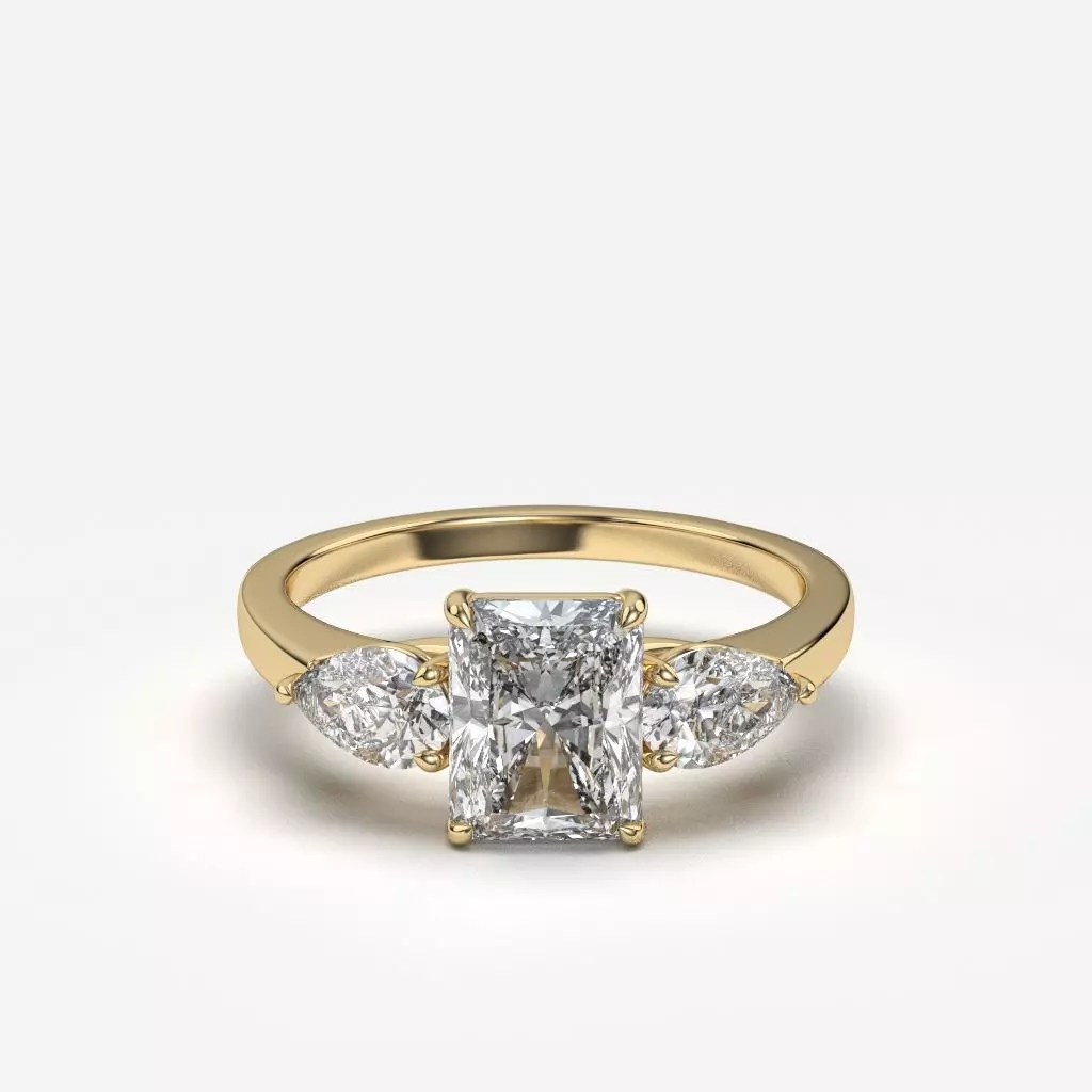 Three Stone diamond Ring 3D print model_0