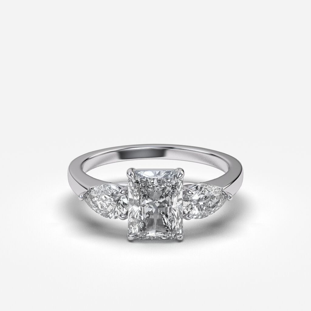 Three Stone diamond Ring 3D print model_9