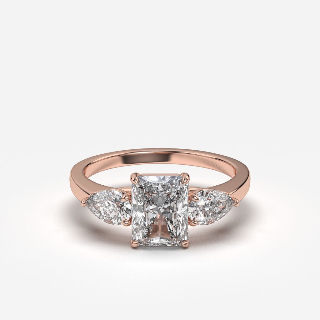Three Stone diamond Ring 3D print model_5