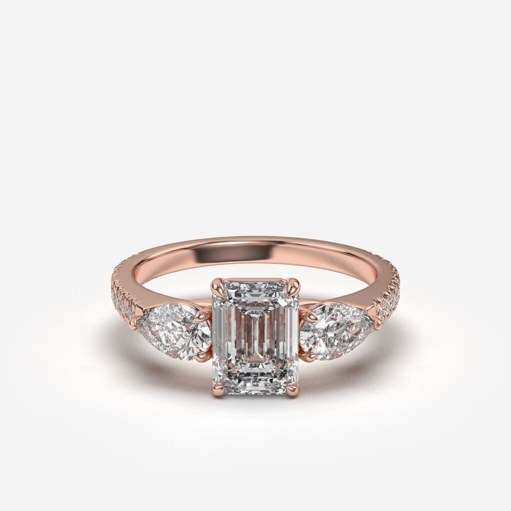 Three Stone diamond Ring 3D print model_5