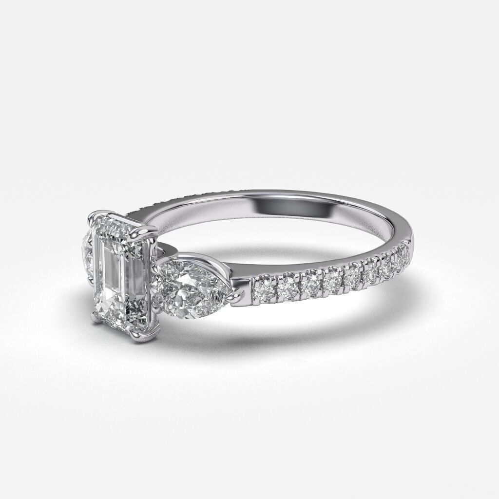 Three Stone diamond Ring 3D print model_11