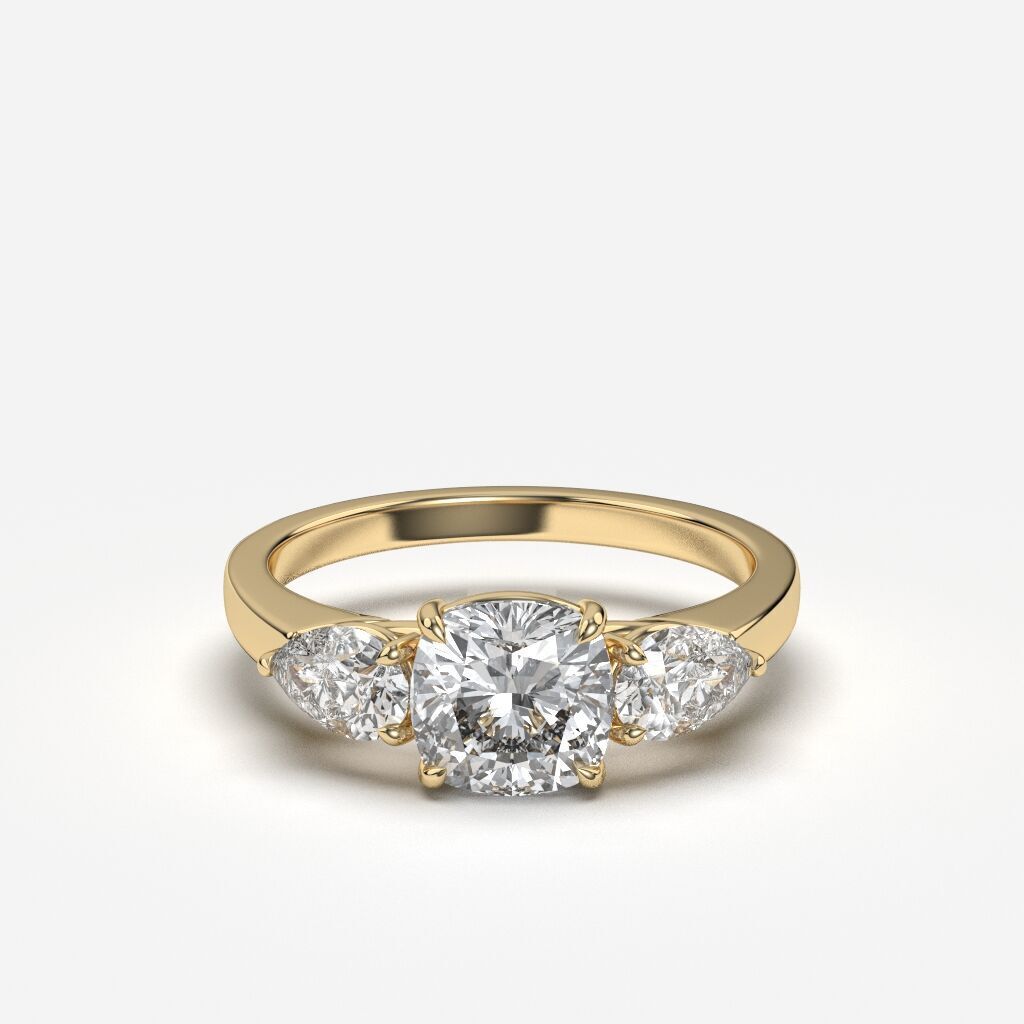 Three Stone diamond Ring 3D print model_11