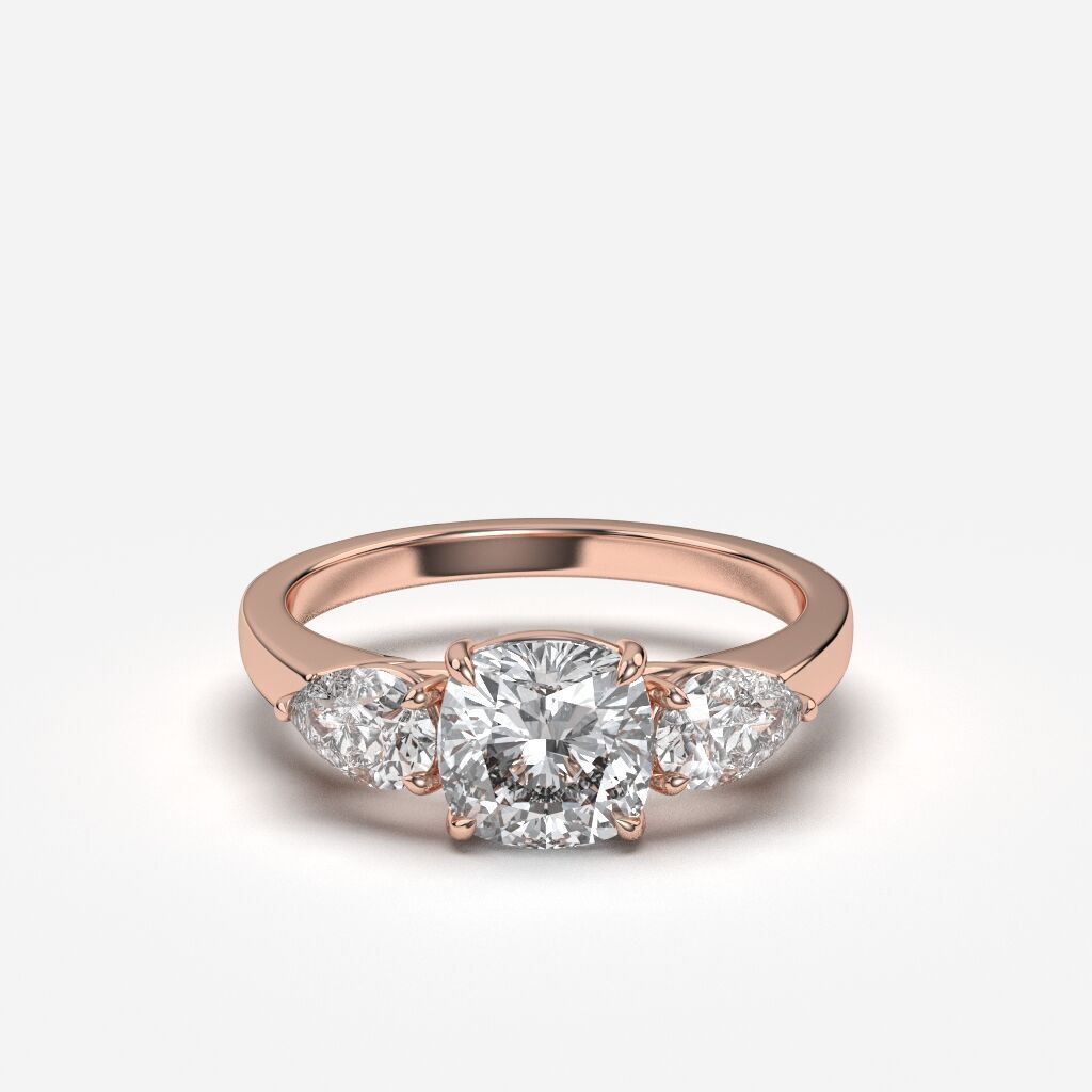 Three Stone diamond Ring 3D print model_10