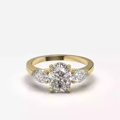 Three Stone diamond Ring 3D print model
