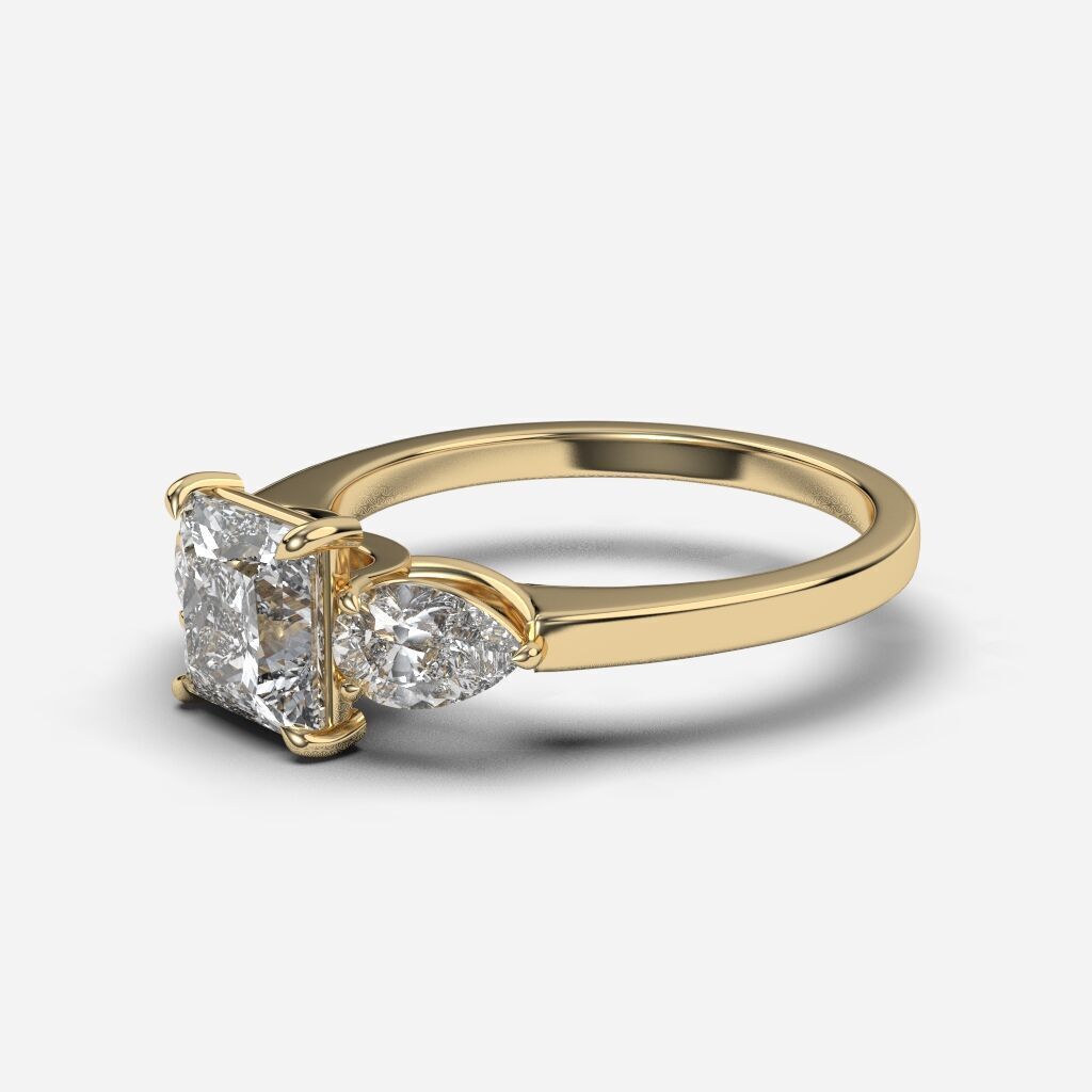 Three Stone diamond Ring 3D print model_5