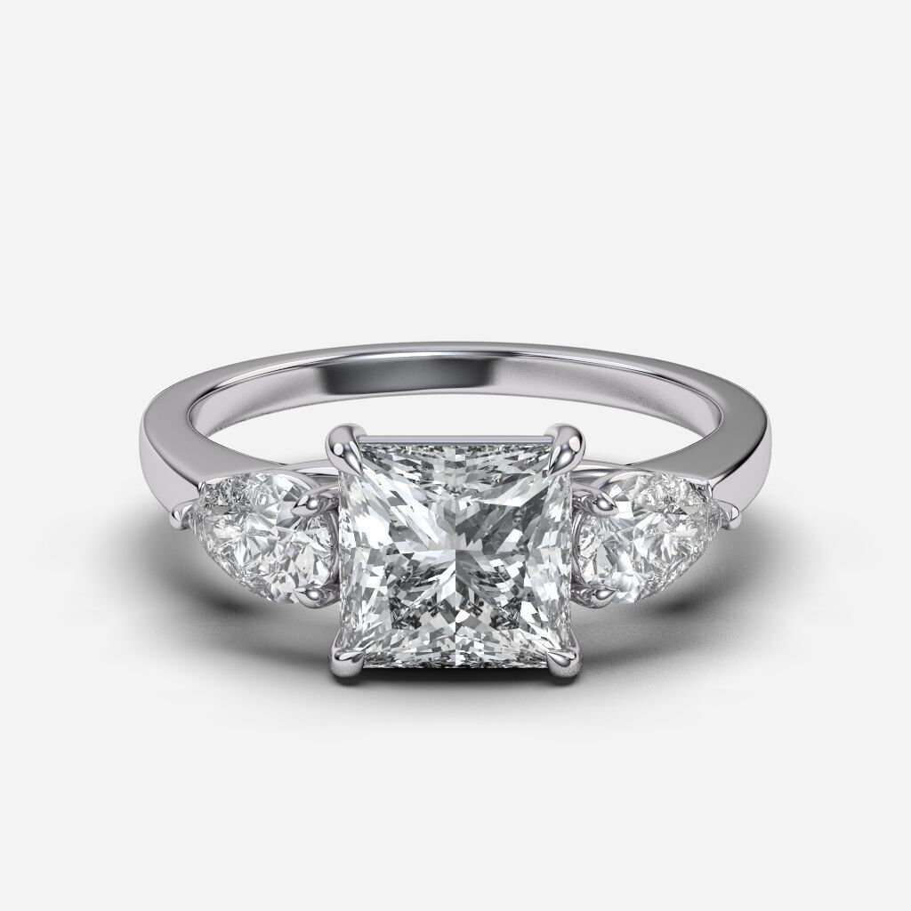 Three Stone diamond Ring 3D print model_12