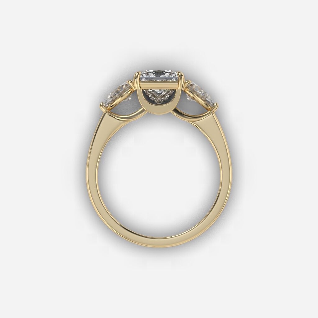 Three Stone diamond Ring 3D print model_6