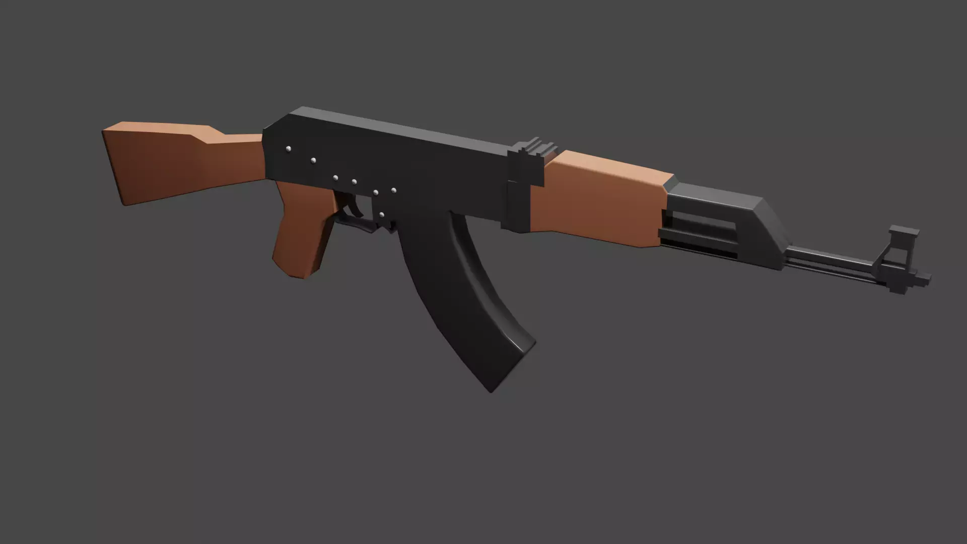 3D Lowpoly AK-47 Free low-poly 3D model_0