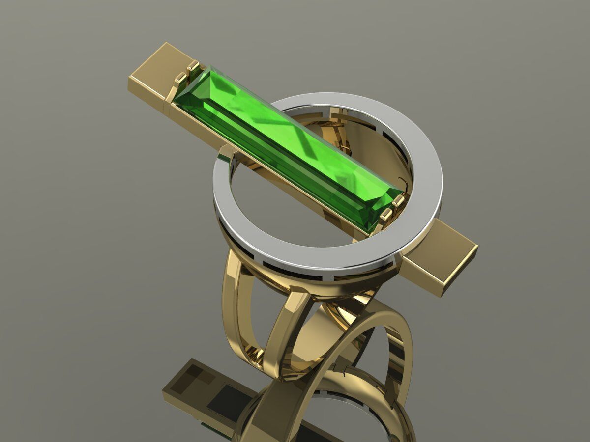 Elegant ring Gold 3D print model_3