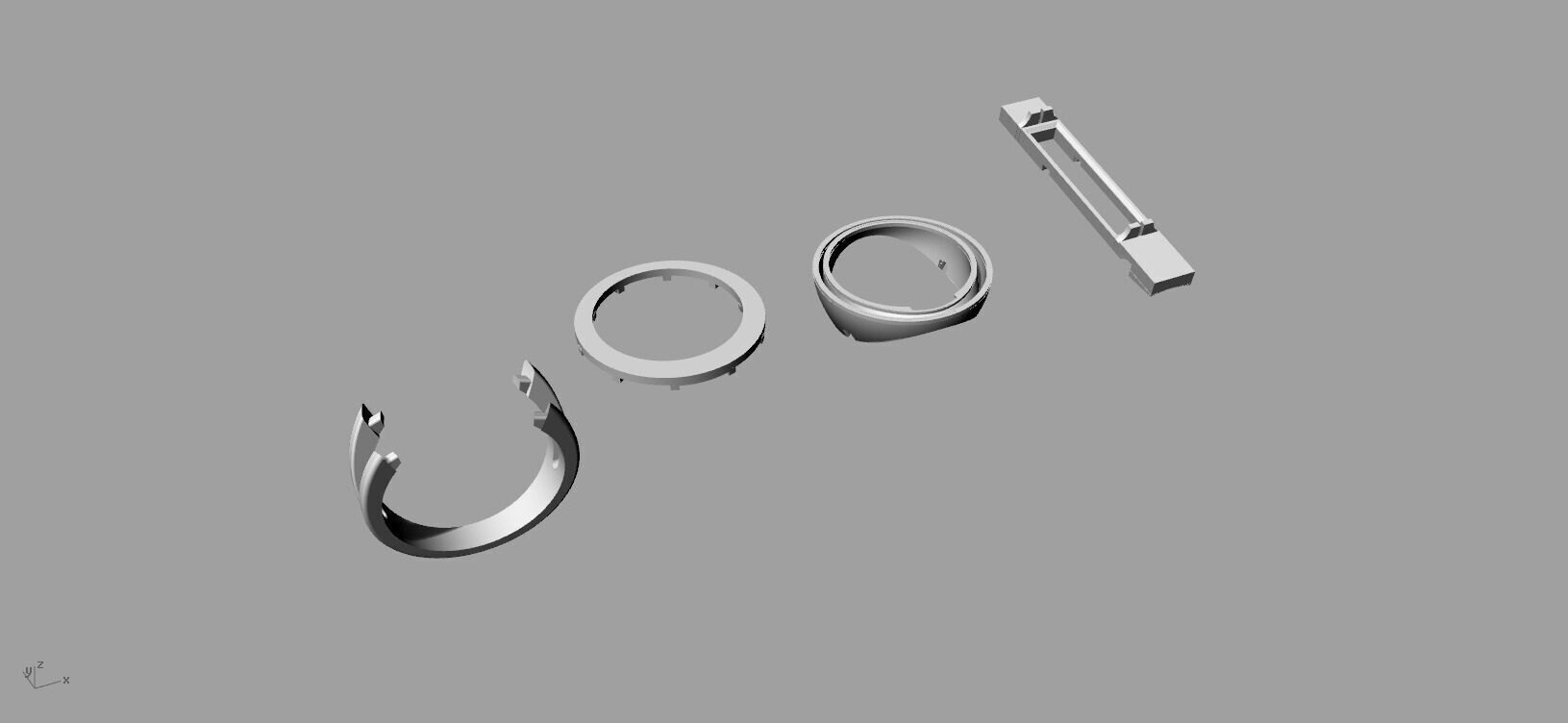 Elegant ring Gold 3D print model_5