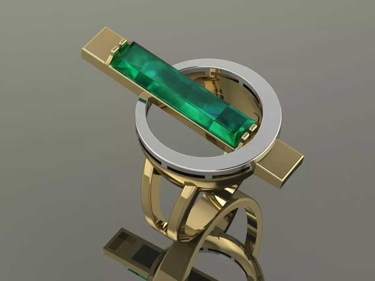 Elegant ring Gold 3D print model_0