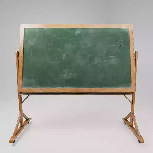 Old vintage chalkboard with green board Low-poly 3D model Old vintage chalkboard with green board Low-poly 3D model