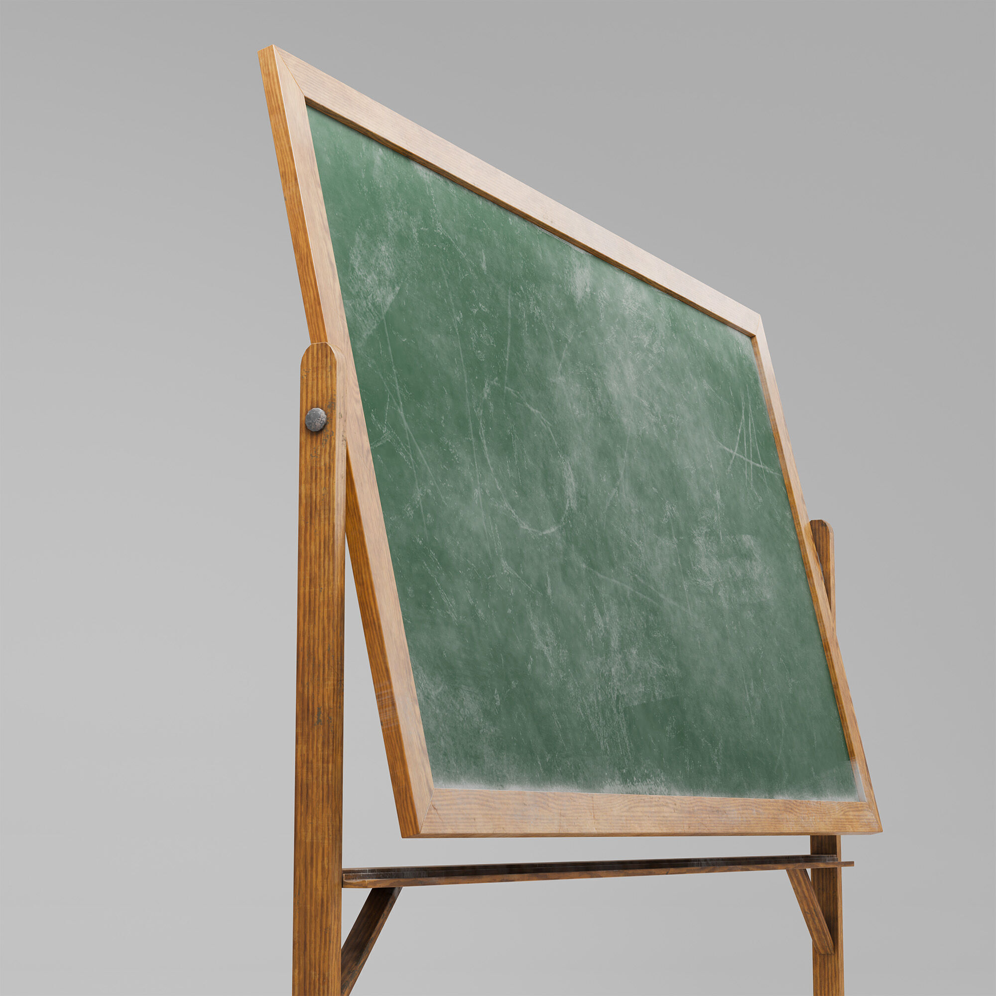 Old vintage chalkboard with green board Low-poly 3D model_1